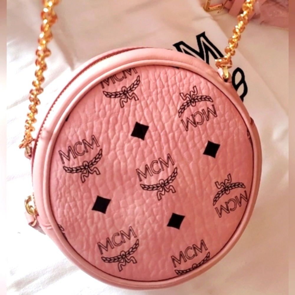 MCM Pink Round Belt/Crossbody Bag
